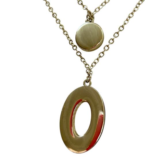 Loft Outlet Goldtone Double Strand Necklace Purple Pendant 17" - Picture 4 of 6